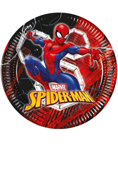 Party-Teller Spiderman World of Webs, 8 Stück, 23 cm
