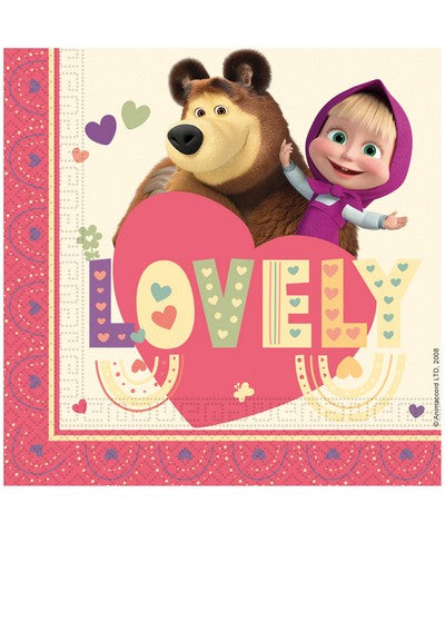 Servietten-Mascha-und-der-Bär-Sweet-Heart-20-Stück