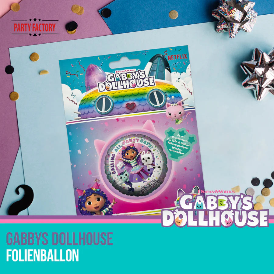 Folienballon Gabby's Dollhouse, 1 Stück, Ø 45 cm