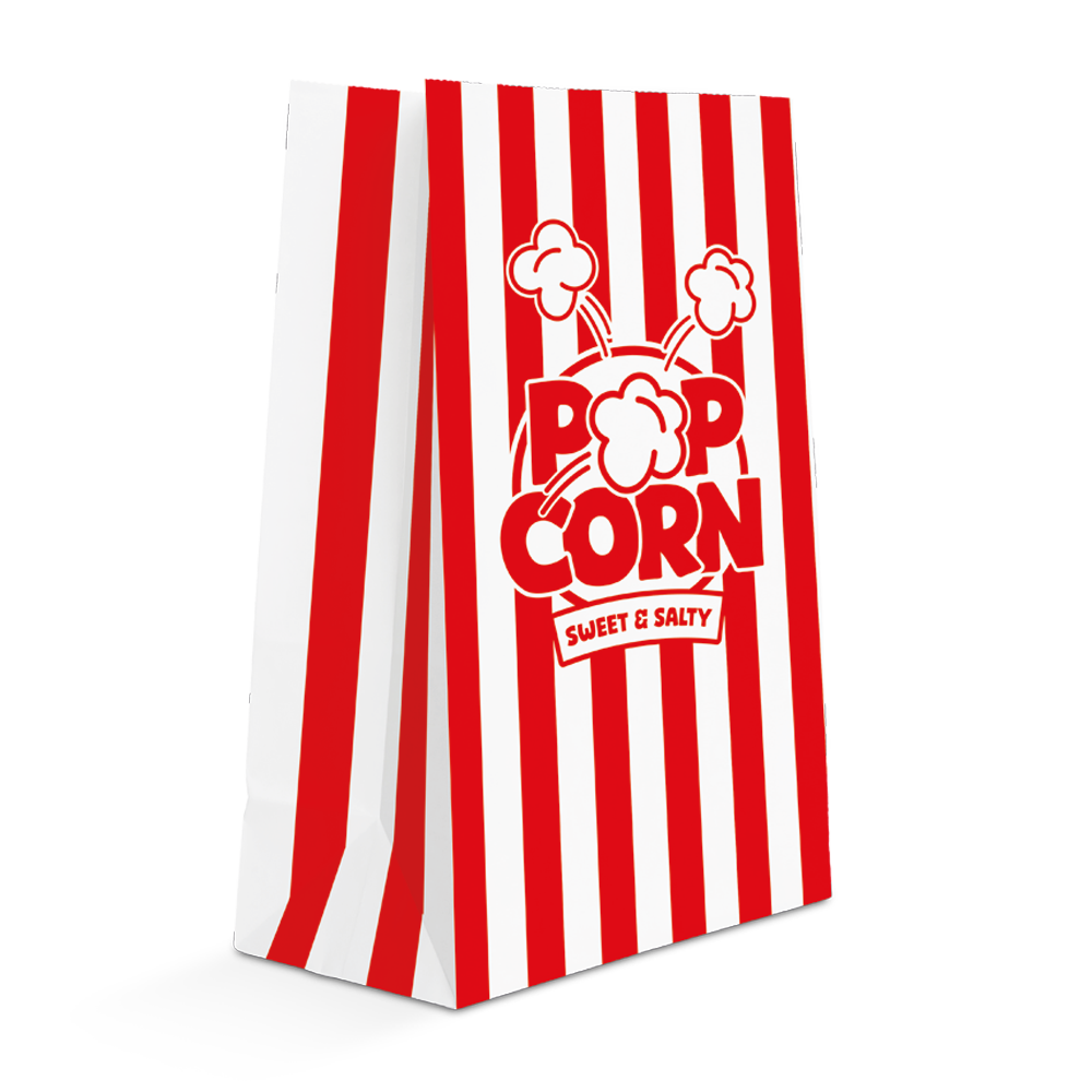 Popcorntüten rot-weiss gestreift, 8 Stück