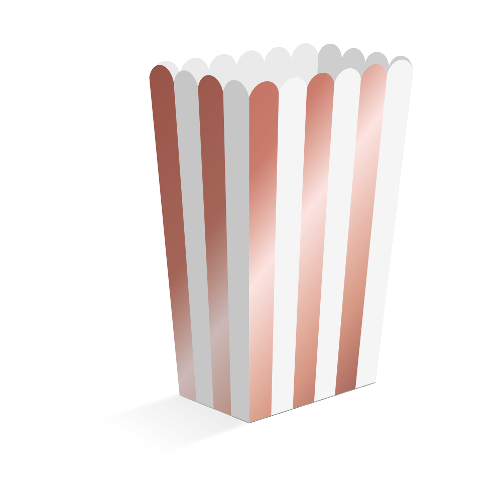 Striped popcorn boxes, 8 pieces