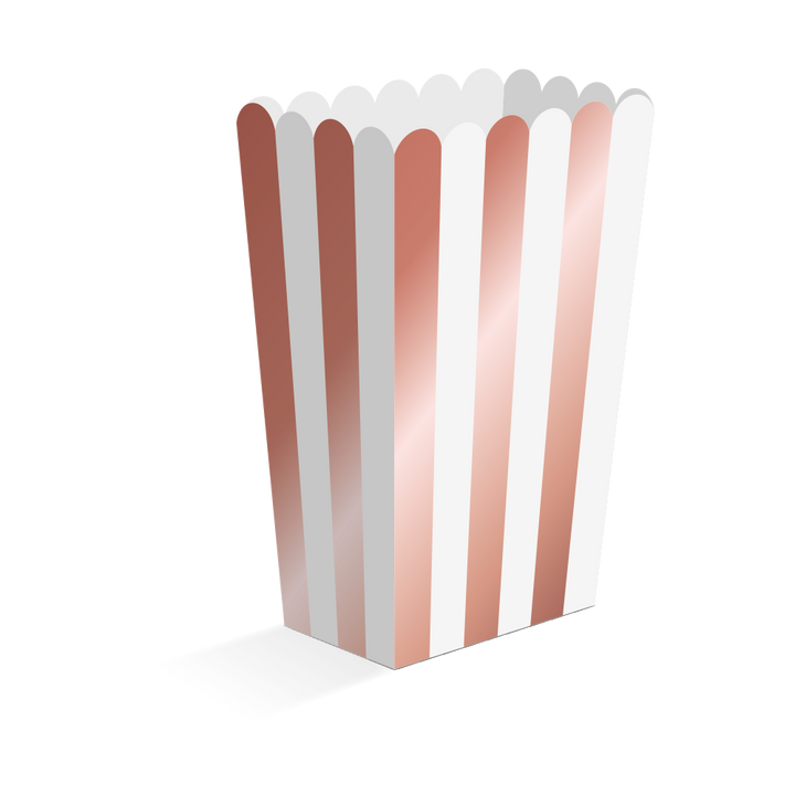 Striped popcorn boxes, 8 pieces