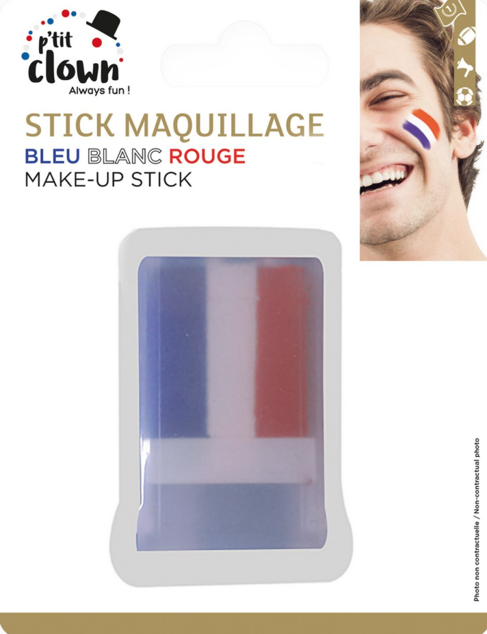 Fan-Schminke-Frankreich-Make-up-Set-Blau-Weiss-Rot