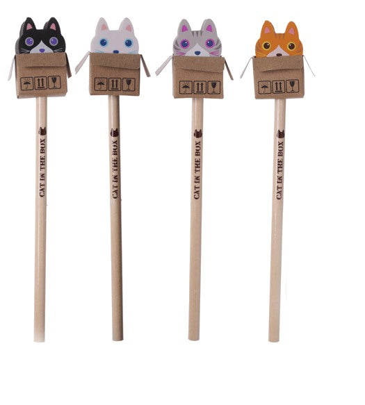 Bleistift mit Katzen Radierer, 1 Stück kinderparties-shop