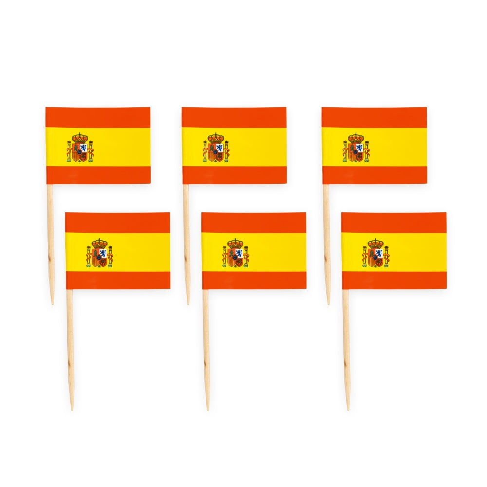 Snack-und-Muffin-Picker-Spanien-Flagge-50-Stück