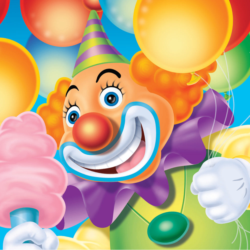 Servietten Zirkus Clown, 16er Pack, 25x25 cm