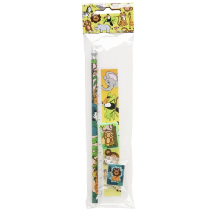 Schreibset Wilde Tiere, 4-tlg kinderparties-shop