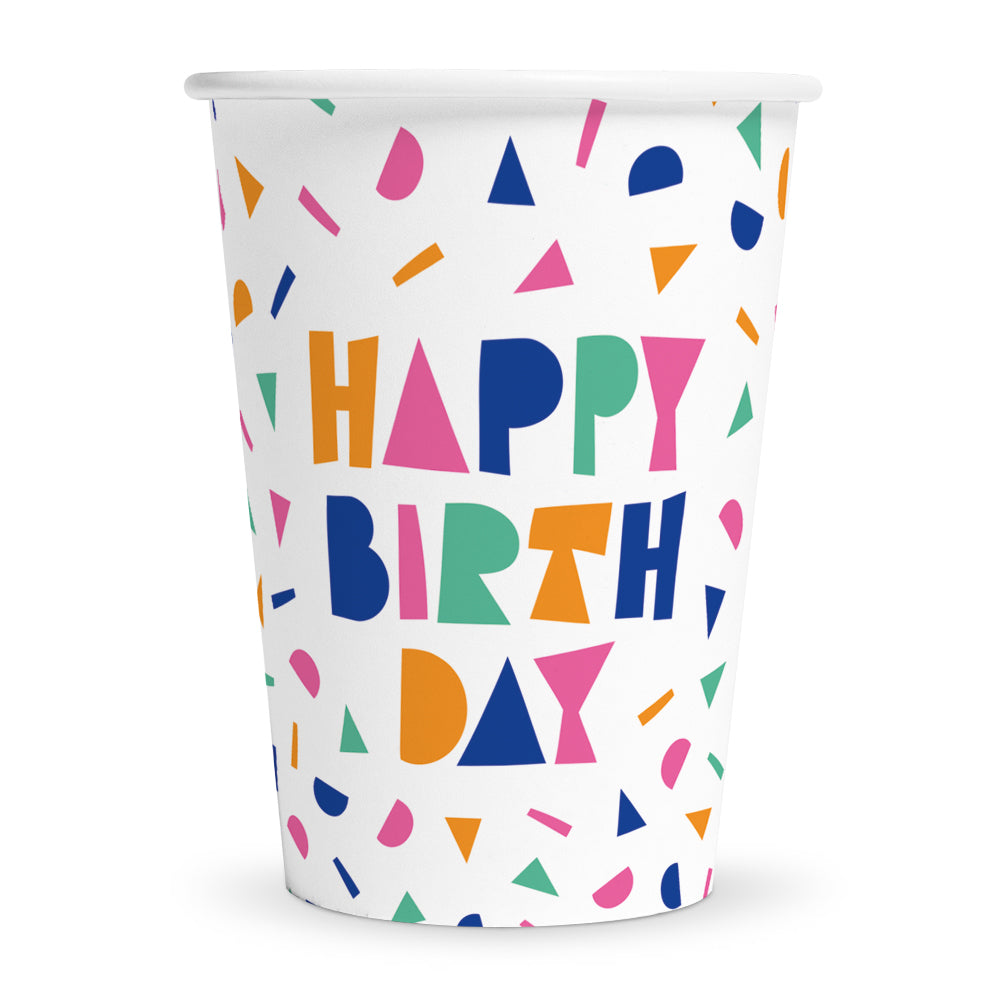 Partybecher-Happy-Birthday-Konfetti-8er-Pack