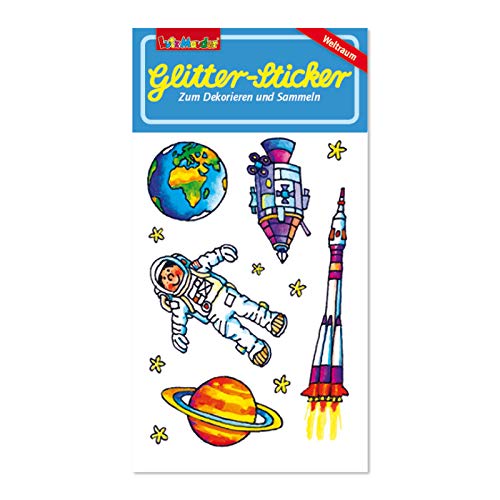 Glitzer-Sticker Weltraum, 1 Bogen