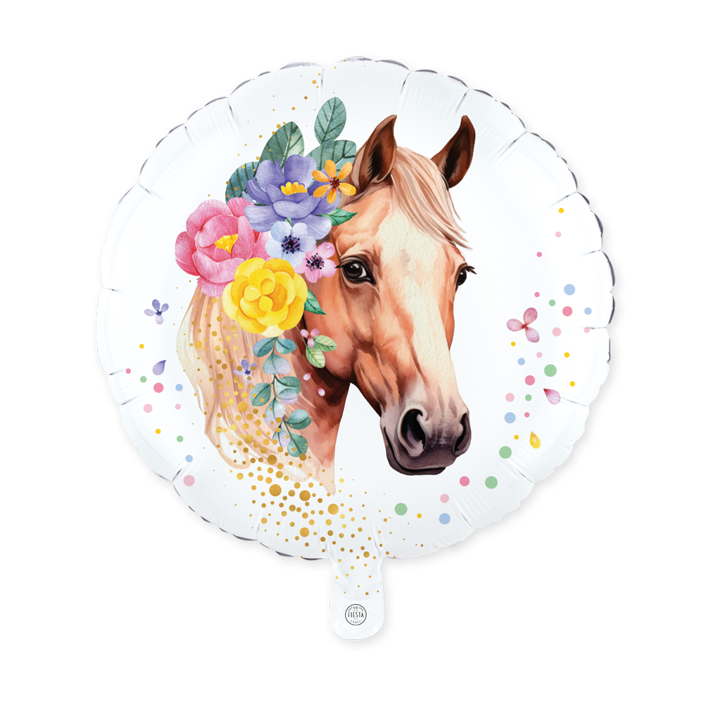 Folienballon-Pferd-weiss-rund-46cm