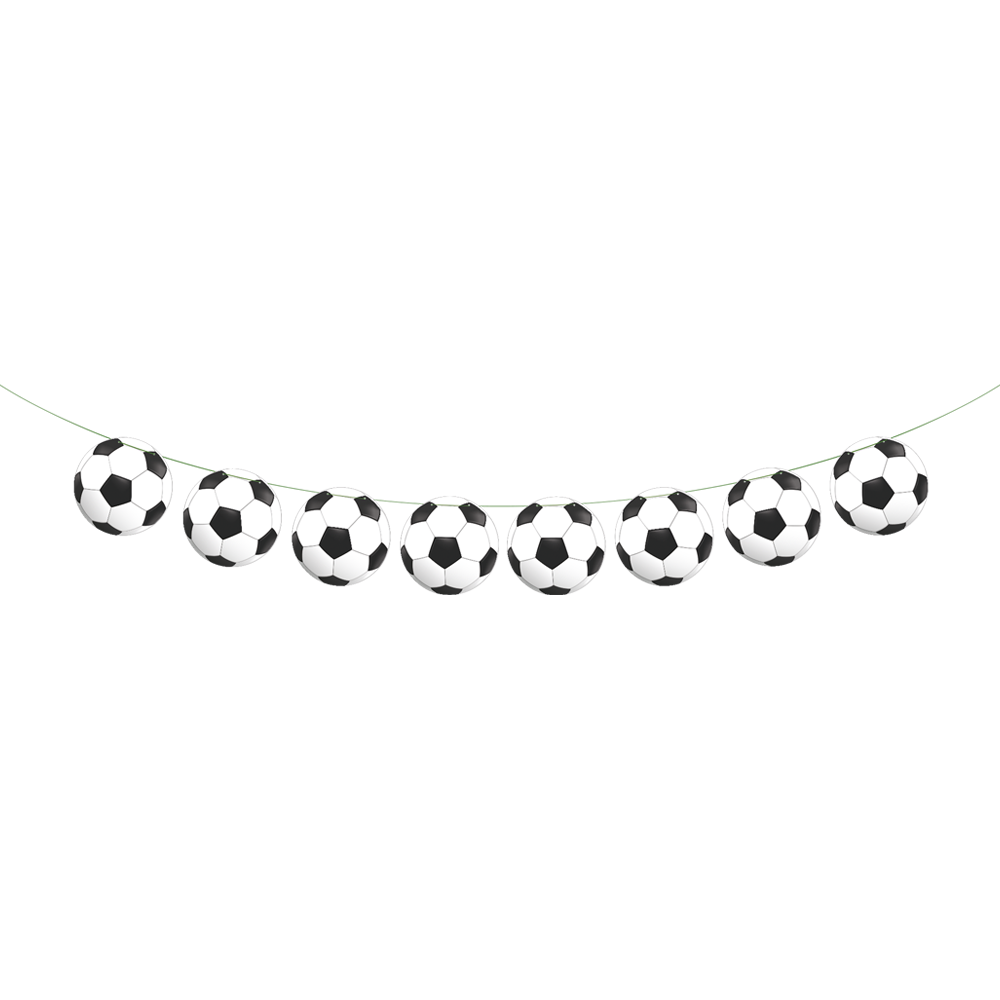 Fussball Girlande als Ballkette aus Papier, 2 m