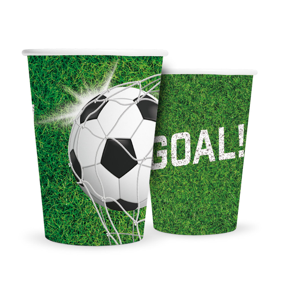 Party-Becher-Soccer-''Goal!''-Fussball-Party-8er-Pack-210-ml