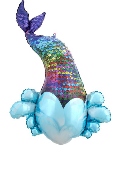 Stehende Folienballon Meerjungfrauen Flosse, Supershape, 68 x 99 cm