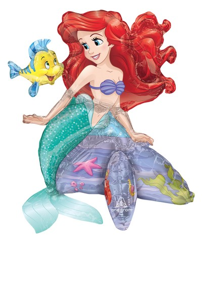 Stehender Folienballon Arielle & Fabius, Disney Princess, 45 x 50 cm