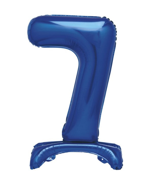 Stehende Blaue Zahlen Folienballone, Nummer 1-9 und 0, 86 cm