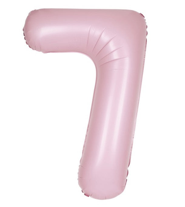 Matte Rosa Zahlen Folienballone, Nummer 1-9 und 0, 86 cm