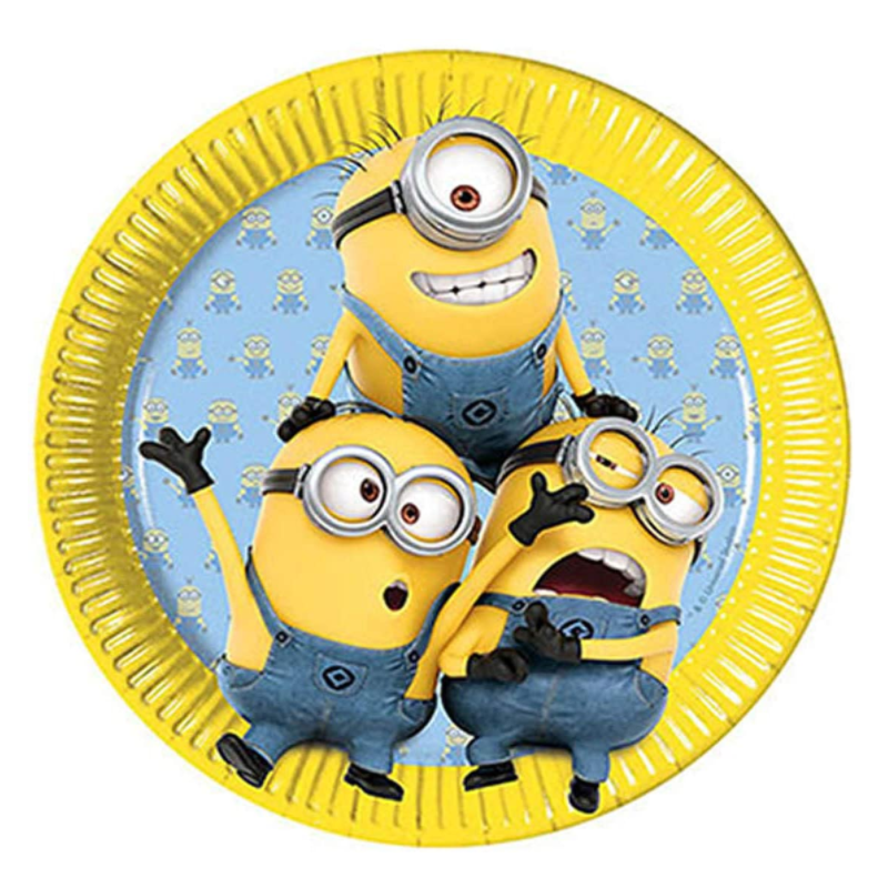 Minions Party Teller, 8er Pack, 23cm kinderparties-shop