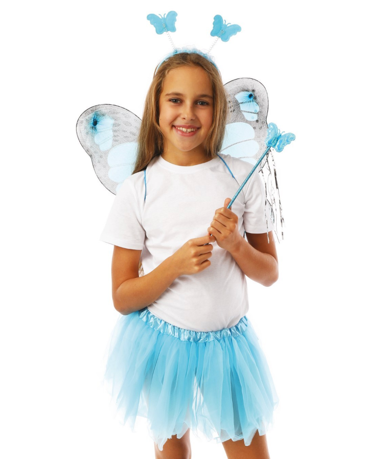 Halloween-Kostüm-Schmetterling-Motiv-Set-Einheitsgrösse-Tutu-Haarband-und-Stab