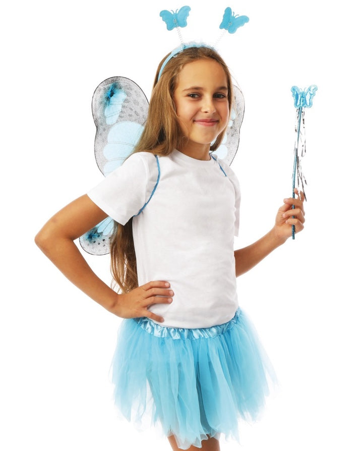 Halloween-Kostüm-Schmetterling-Motiv-Set-Einheitsgrösse-Tutu-Haarband-und-Stab