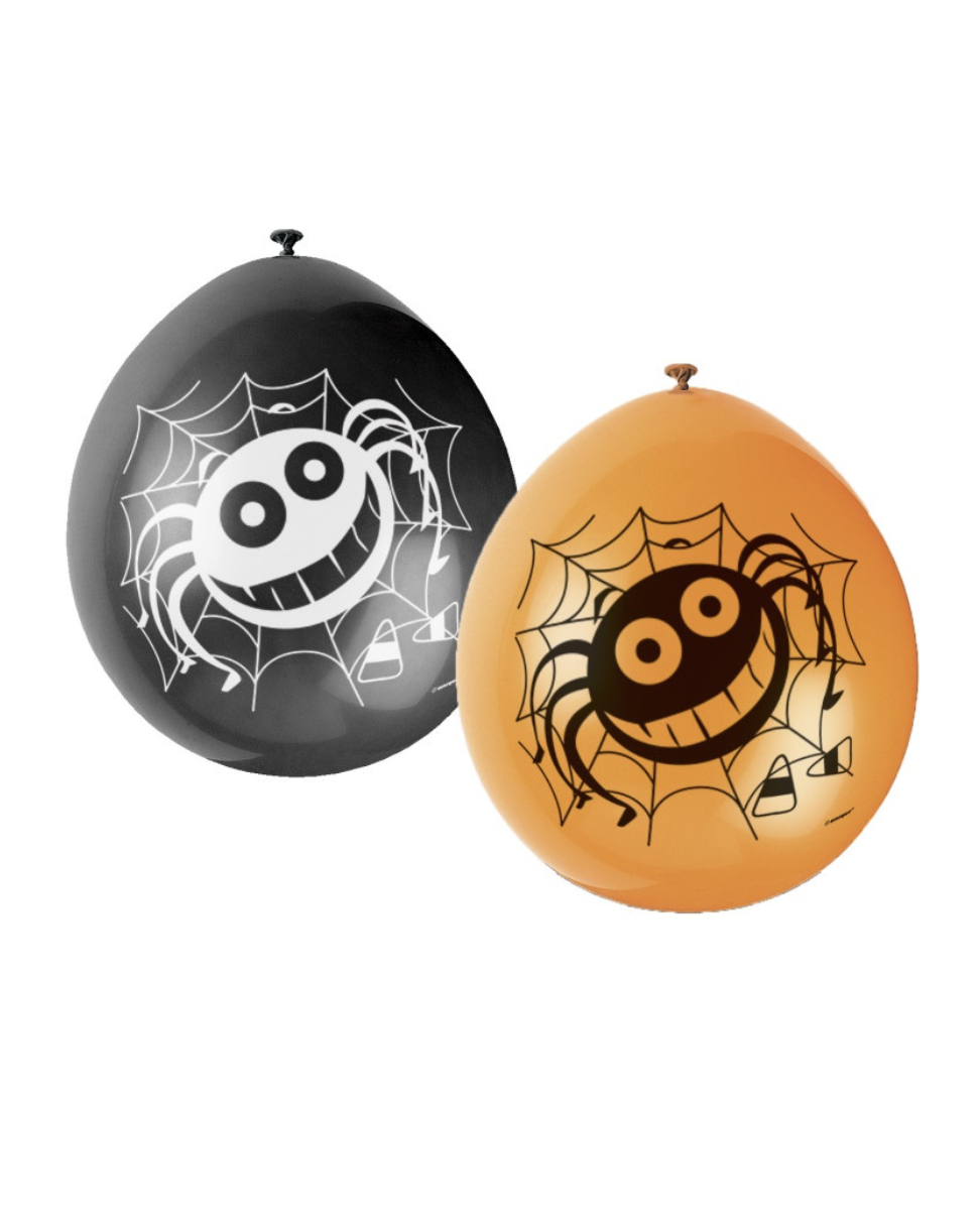 Halloween_Luftballon_Spinnen__orange/schwarz__23cm__10er_Pack