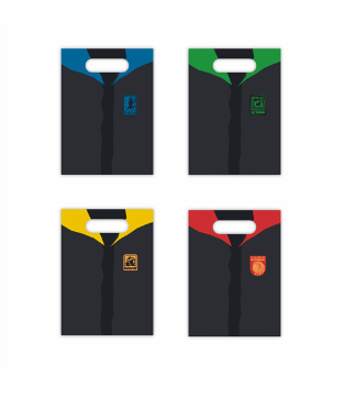 Partytüten Harry Potter Houses, Papier, 8er Pack