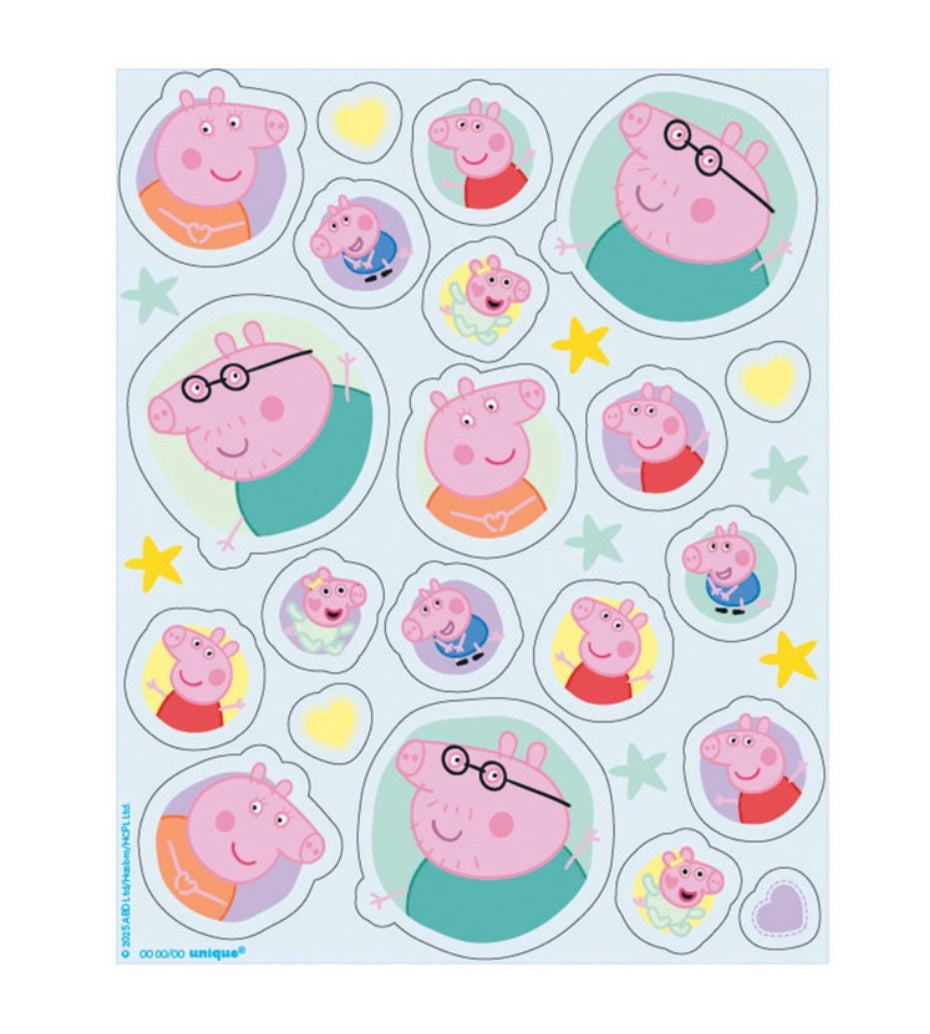 Peppa Wutz Sticker für Kindergeburtstag als Mitgebsel & Partyspass, 4 Bögen
