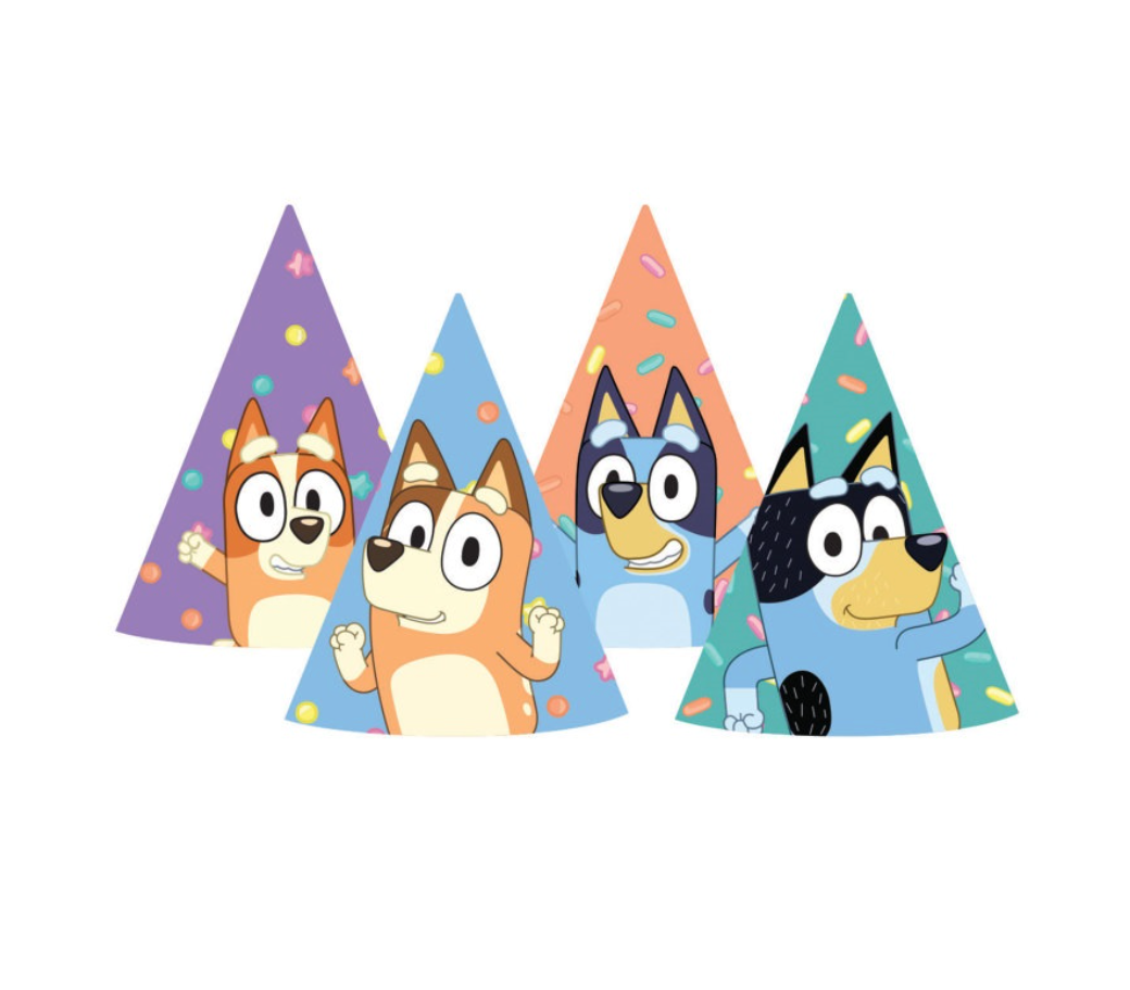 Partyhut Bluey, 8er Pack
