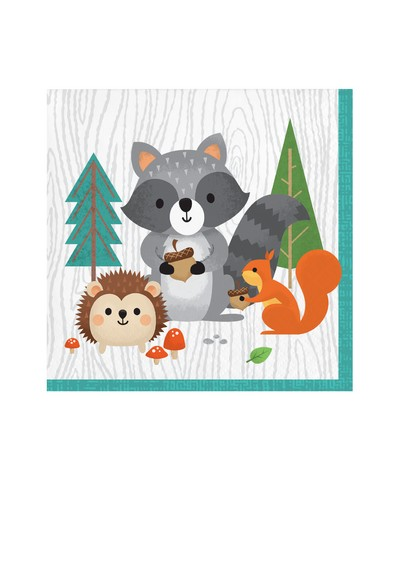 Servietten Waldtiere, Woodland Party, 20 Stück