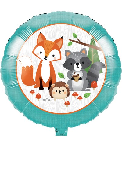 Folienballon Waldtiere, Woodland Party, 1 Stück, 45 cm