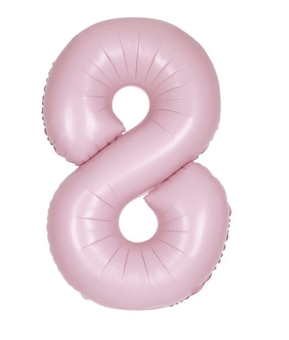Matte Rosa Zahlen Folienballone, Nummer 1-9 und 0, 86 cm