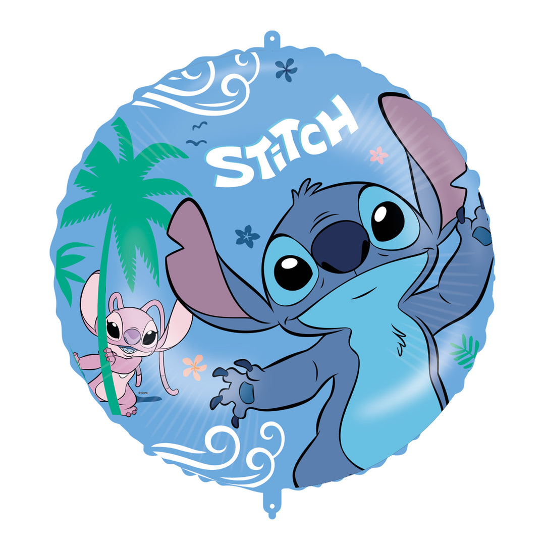 Stitch & Angel Folienballon, rund, 46cm kinderparties-shop