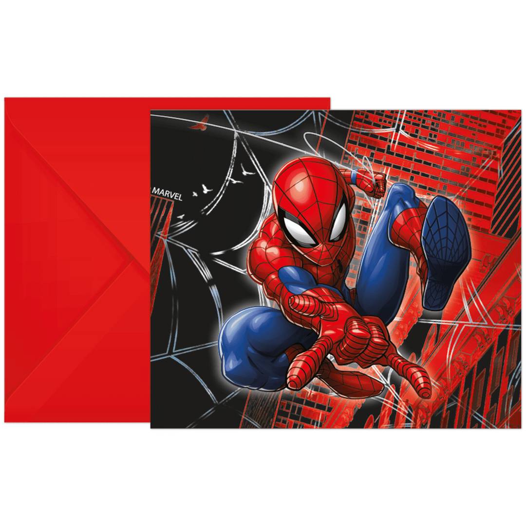 Einladungskarten Spider-Man World of Webs, inkl. Couverts, 6er Pack