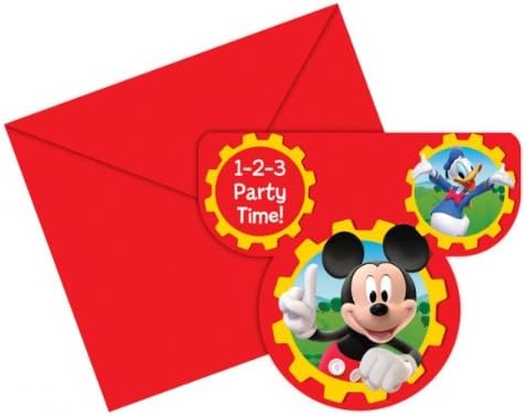 Mickey Maus Wunderhaus Einladung, 6er Pack inkl. Kuverts