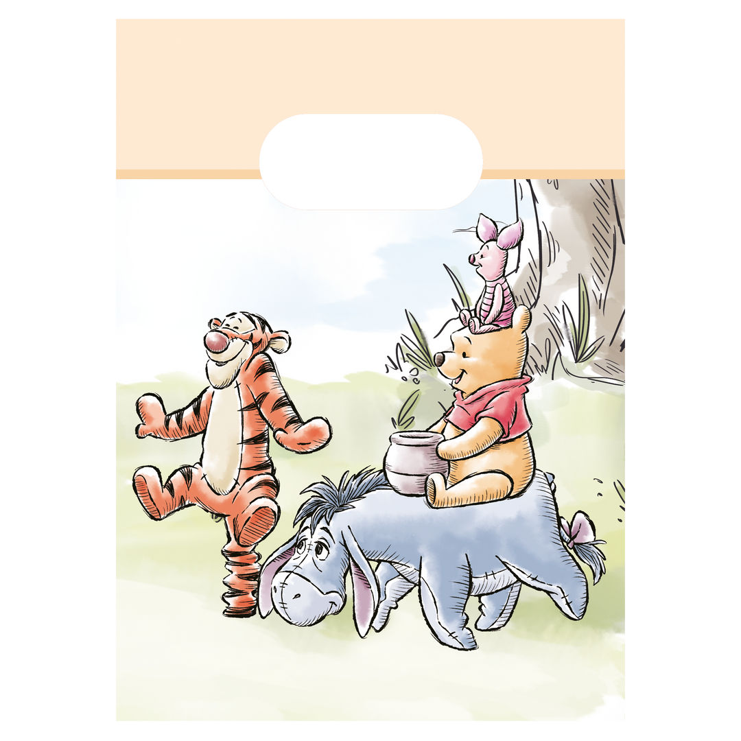 Winnie Pooh Mitgebsel Tüten, Motiv Die Natur, 4 Stück