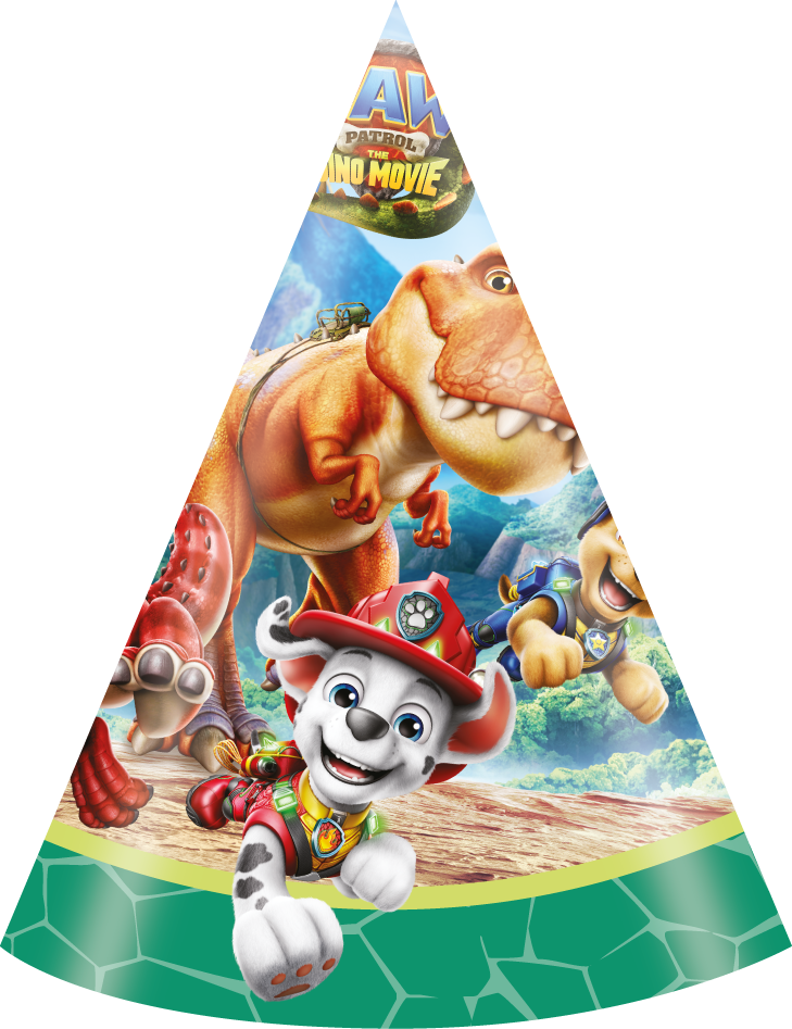 Partyhütchen Paw Patrol 3 Dino Movie, 6 Stück
