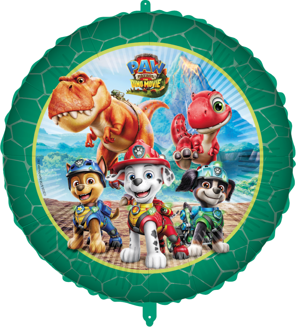 Folienballon Paw Patrol 3 Dino Movie, 1 Stück, Ø 46 cm