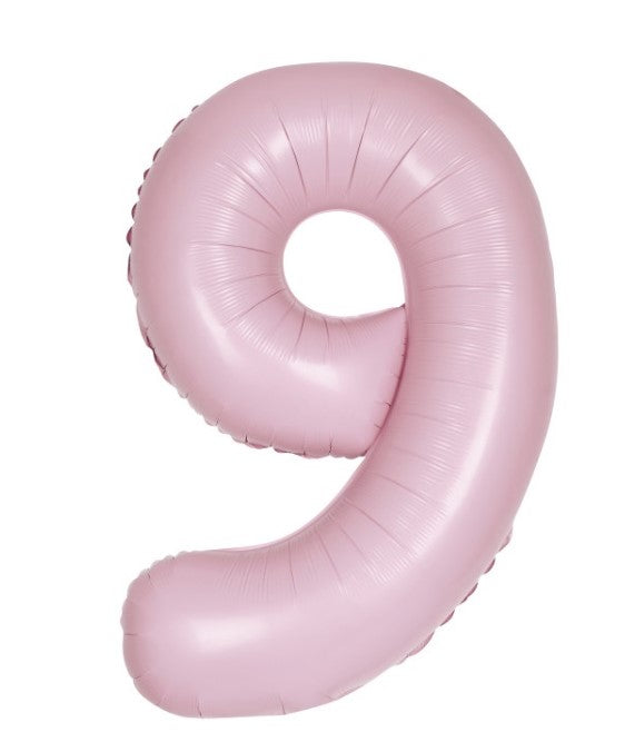 Matte Rosa Zahlen Folienballone, Nummer 1-9 und 0, 86 cm