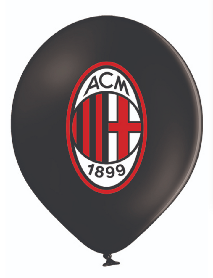AC Milan balloons, football party, 12 pieces, 30 cm