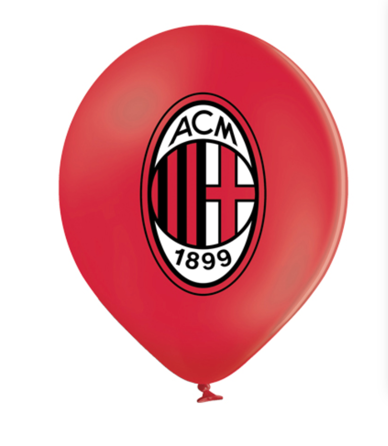 AC Milan balloons, football party, 12 pieces, 30 cm