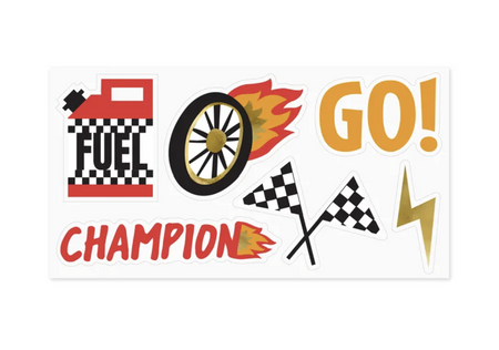 Car / racing car stickers, 1 sheet, 6 stickers image