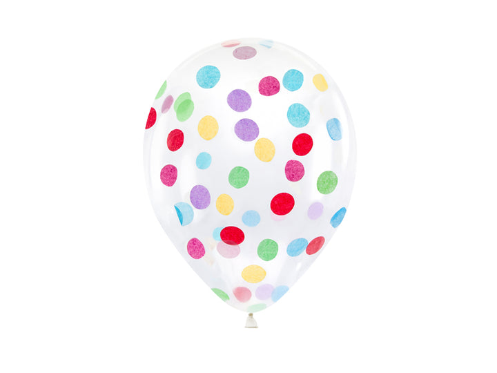 Konfetti Luftballons, buntes Konfetti, 6er Pack kinderparties-shop