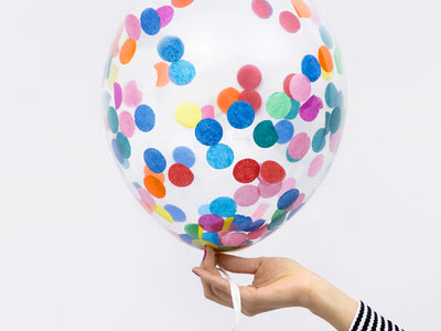 Konfetti Luftballons, buntes Konfetti, 6er Pack