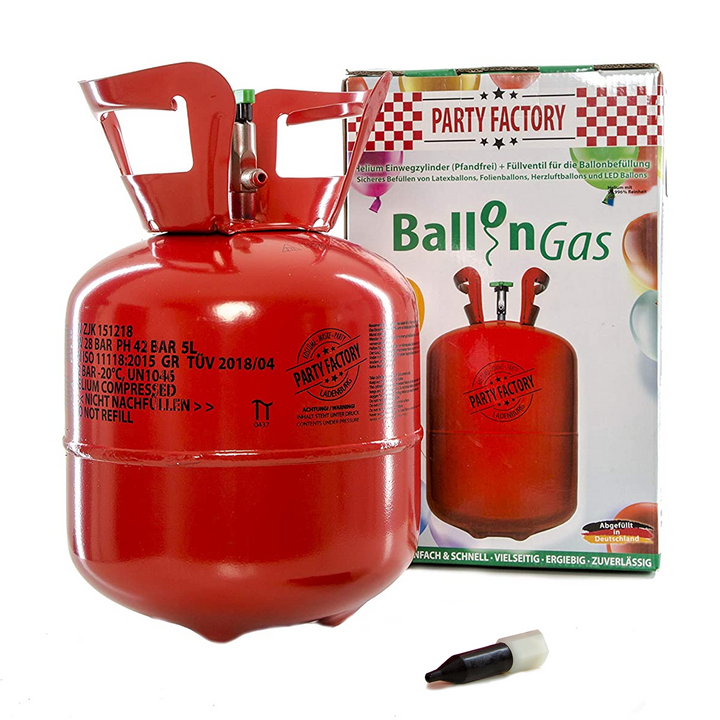 Ballongas Helium, 0.2m3, für bis zu 30 Luftballons - ideal für Folienballons kinderparties-shop