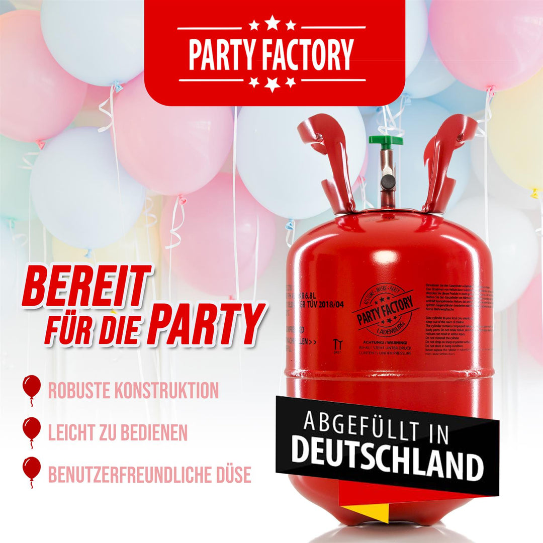 Ballongas Helium, 0.4m3, für bis zu 50 Luftballons - ideal für Folienballons kinderparties-shop