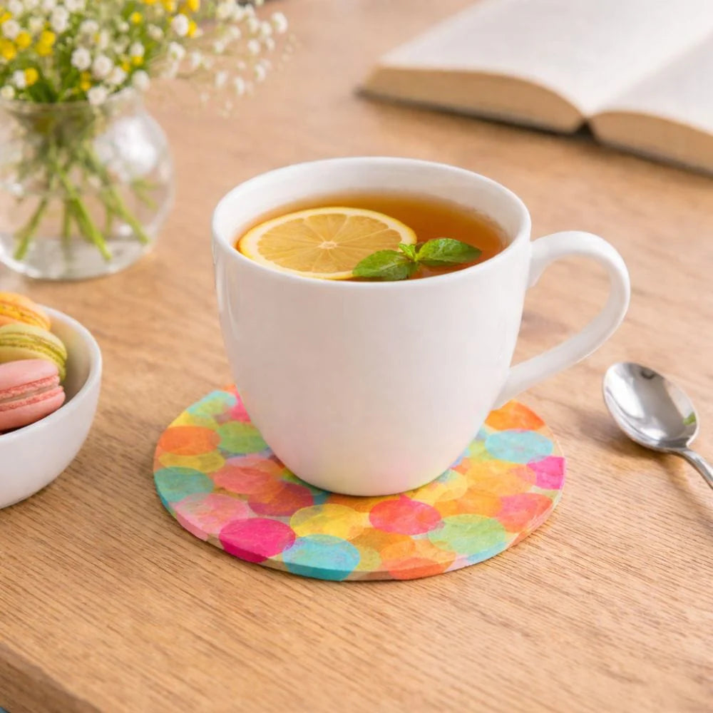 Bastelset Untersetzer mit Konfetti dekorieren, 6er Set