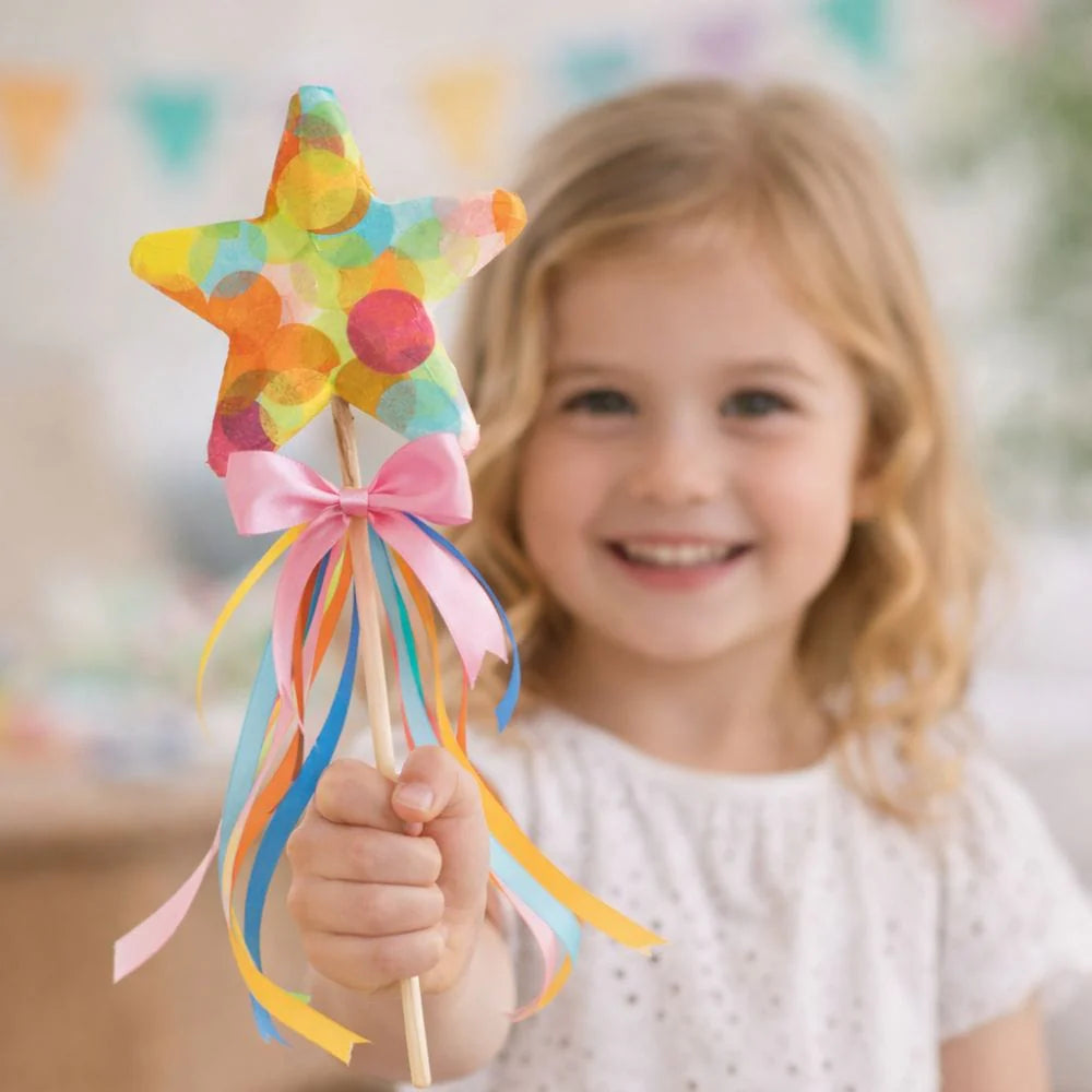 Bastelset Sterne mit Konfetti dekorieren, 5er Set