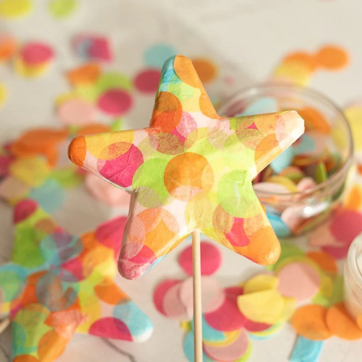 Bastelset Sterne mit Konfetti dekorieren, 5er Set