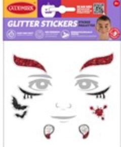Autocollants visage Halloween pour enfants, 1 de 4 diff. Motifs