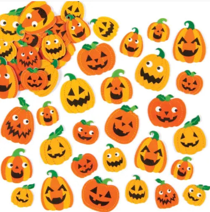 Moosgummi Sticker Kürbisse, Halloween, 128 Stück