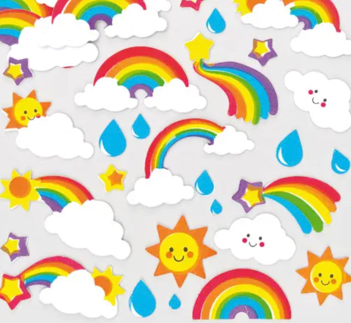 Adesivi in gommapiuma arcobaleno, autoadesivi, confezione da 120 pezzi